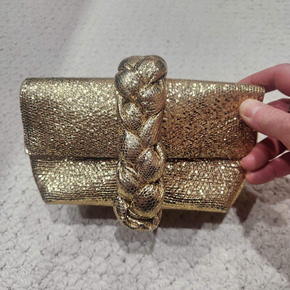 DeMellier Gold Clutch with chain strap